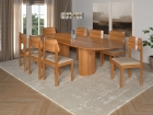 CONJUNTO SALA DE JANTAR MONTREAL 220X110CM COM 8 CADEIRAS MADEIRA MACI&Ccedil;A ISTAMBUL MINASPLAC LINHO