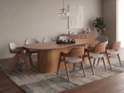 SALA DE JANTAR VERONA 220CM COM 8 CADEIRAS MADEIRA MACI&Ccedil;A RAVENA LINHO