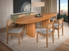 SALA DE JANTAR FLORENÇA 180CM COM 6 CADEIRAS MADEIRA MACIÇA VIENA LINHO