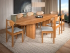 SALA DE JANTAR FLOREN&Ccedil;A 220CM COM 8 CADEIRAS MADEIRA MACI&Ccedil;A VIENA LINHO