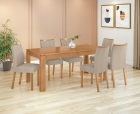 Conjunto Sala de Jantar Mesa Athenas 180 Tampo No Glass com 6 Cadeiras T&eacute;ssera - Lopas