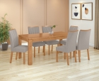 Conjunto Sala de Jantar Mesa Athenas 180 Tampo No Glass com 6 Cadeiras Apogeu - Lopas