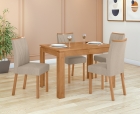 Conjunto Sala de Jantar Mesa Athenas 120 Tampo No Glass com 4 Cadeiras T&eacute;ssera - Lopas