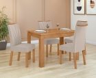 Conjunto Sala de Jantar Mesa Athenas 120 Tampo No Glass com 4 Cadeiras Apogeu - Lopas