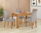 Conjunto Sala de Jantar Mesa Athenas 120 Tampo No Glass com 4 Cadeiras Apogeu - Lopas