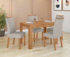 Conjunto Sala de Jantar Mesa Athenas 120 Tampo No Glass com 4 Cadeiras Apogeu - Lopas