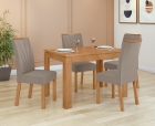Conjunto Sala de Jantar Mesa Athenas 120 Tampo No Glass com 4 Cadeiras Apogeu - Lopas
