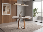 MESA ATLANTA 120CM COM VIDRO REDONDO PARA SALA DE JANTAR