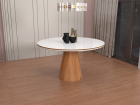 MESA VIENA 100CM SANDUICHE COM VIDRO REDONDO PARA SALA DE JANTAR