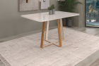 MESA DALAS 160CM COM VIDRO PARA SALA DE JANTAR