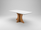 MESA LONDRES 120CM COM VIDRO PARA SALA DE JANTAR